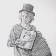 HUDEBN KLAUN, kresba tukou, cca A2, 2014