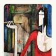 Dma s cigaretovou pikou, 15 x 28, akvarel, 2021