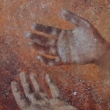 RUCE, olej - tupovno houbou, asi A4, 2010